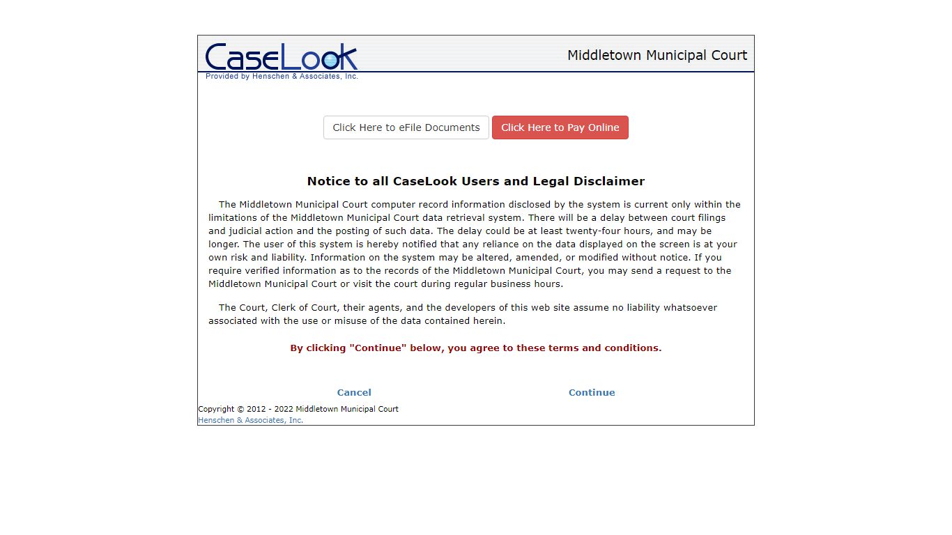 Middletown Municipal Court - Record Search